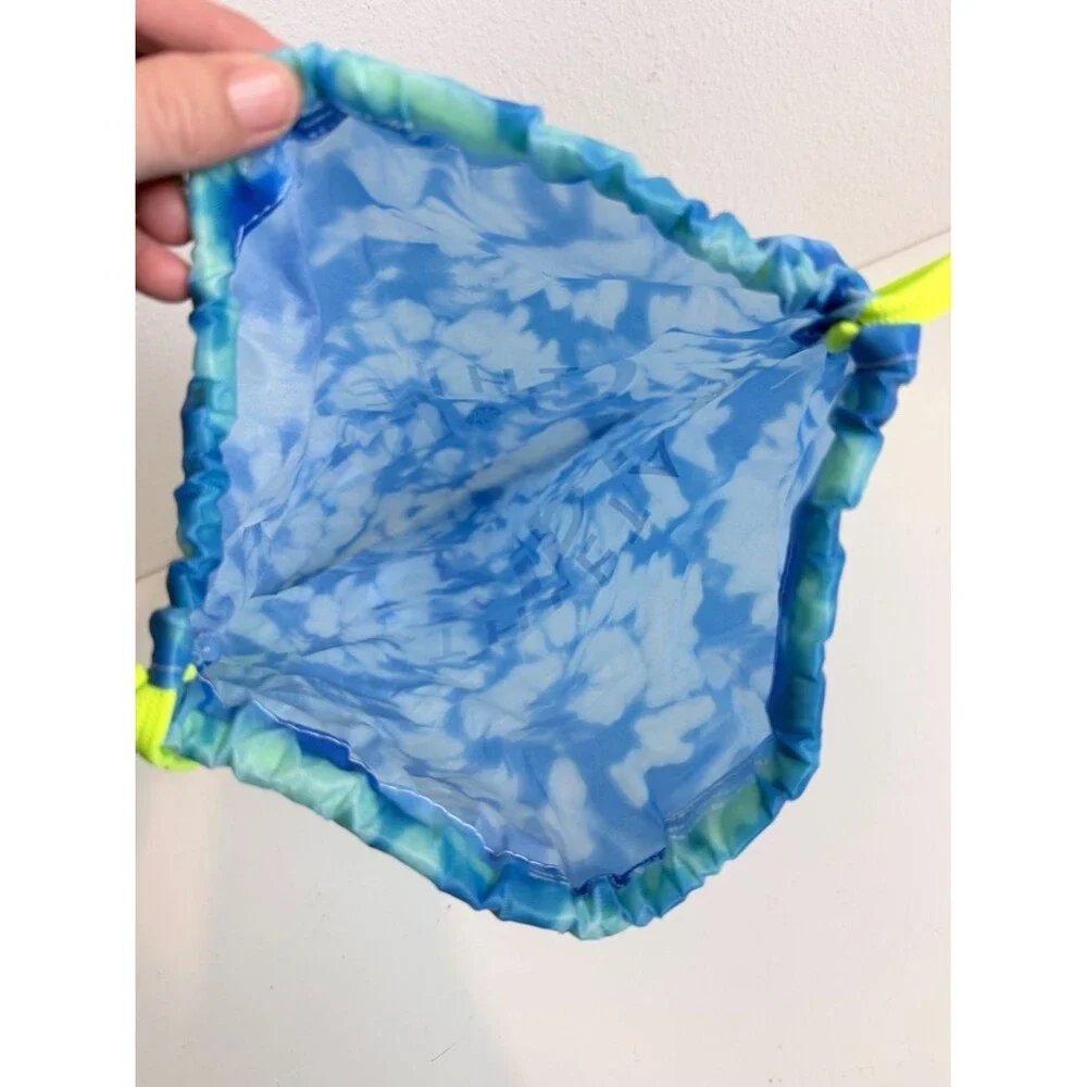 Athleta Girl Blue Tie-Dye Drawstring Backpack Bag